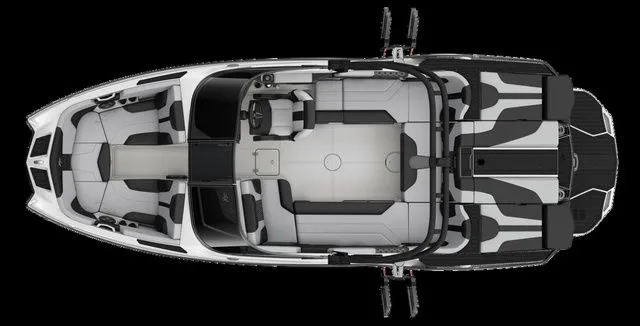 Slide: The Image of Aerial view of 2026 MasterCraft XT22 boat, modern design. - 34