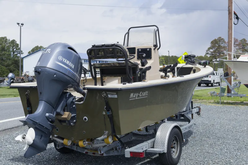 Slide: The Image of 2018 May-Craft 1800 Skiff with Yamaha outboard motor on trailer. - 3