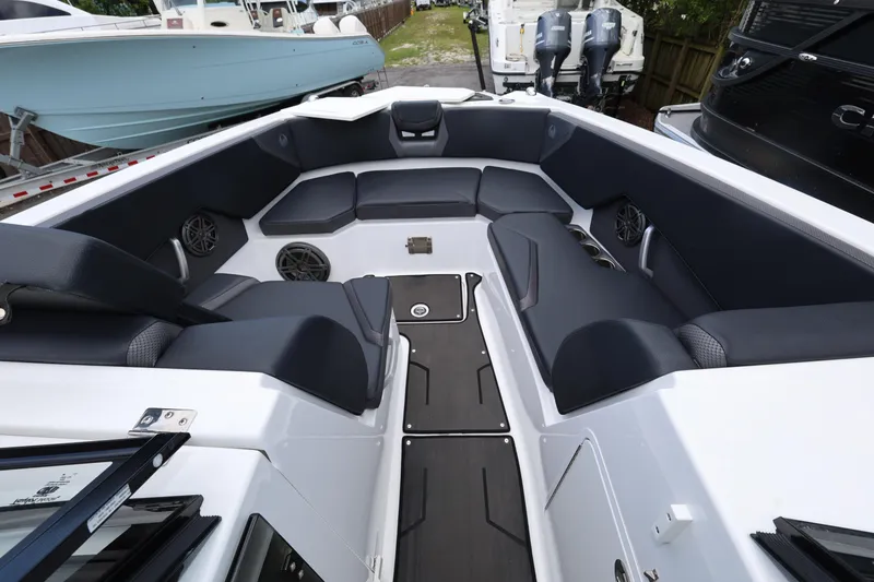Slide: The Image of 2024 Scarab 285 ID boat interior with spacious seating and modern design. - 15