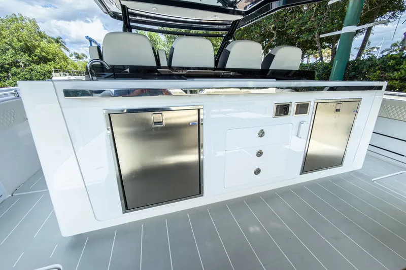 Slide: The Image of Aquila 45 Sport 2026 yacht with modern stainless steel kitchen. - 13