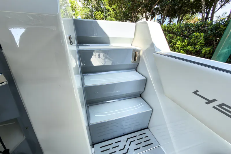 Slide: The Image of Staircase on the Aquila 45 Sport yacht, model year 2026. - 18
