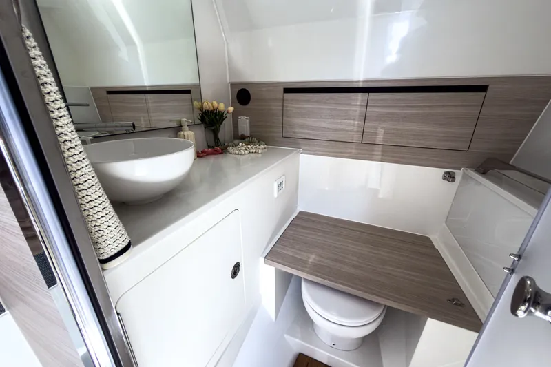 Slide: The Image of Luxurious bathroom of the 2026 Aquila 45 Sport yacht. - 20