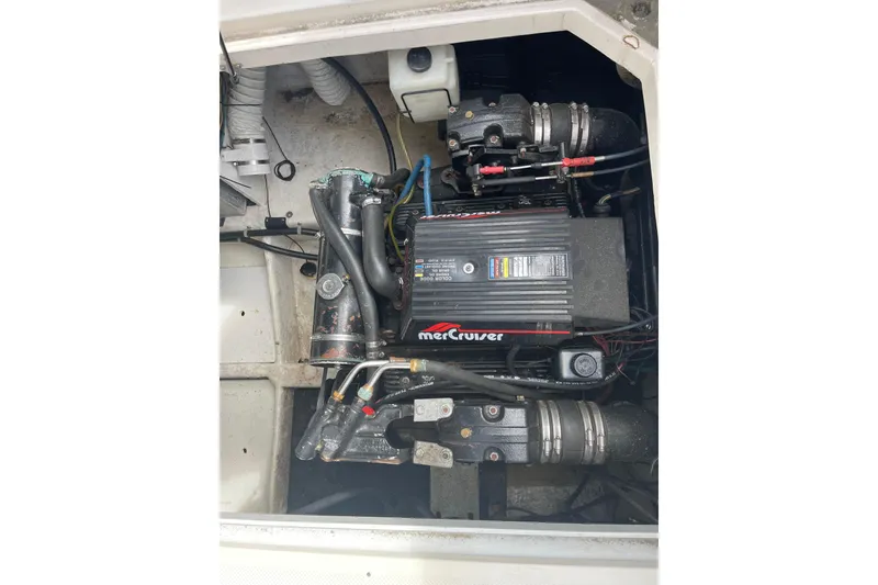 Slide: The Image of Engine compartment of a 1996 Bayliner 3255 Avanti with MerCruiser engine. - 45