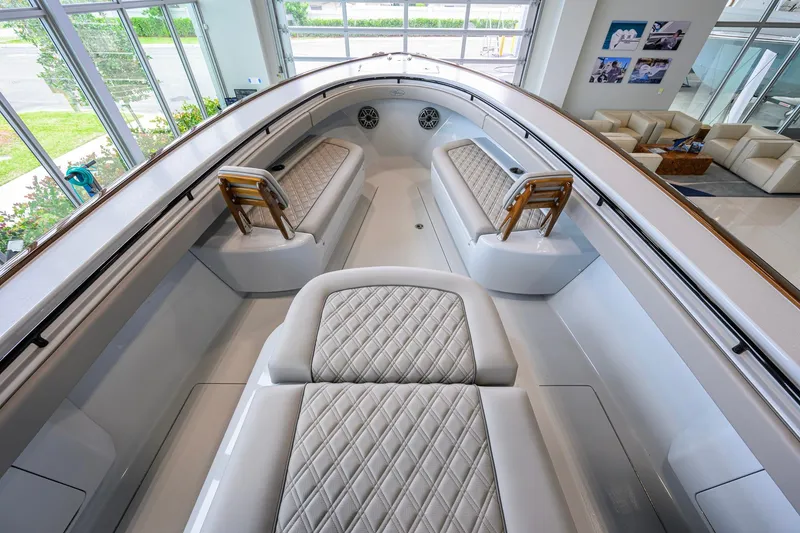 Slide: The Image of 2026 Valhalla Boatworks V-37 interior with luxurious seating and modern design. - 4