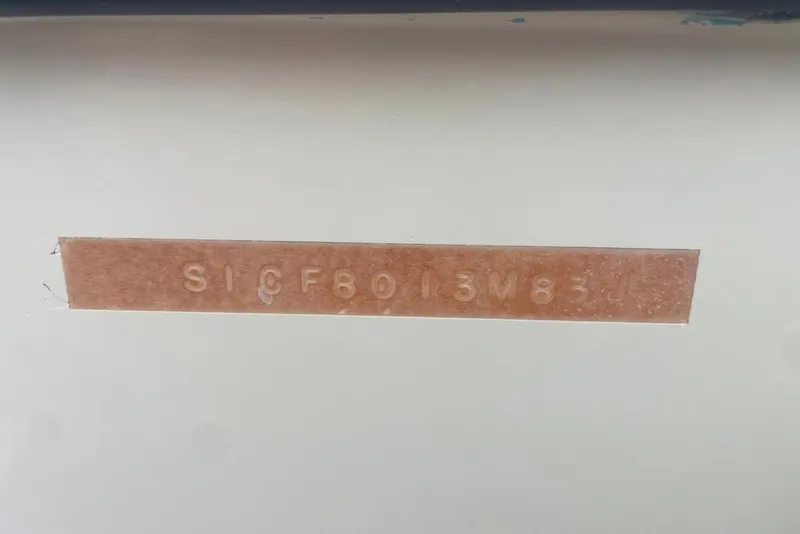 Slide: The Image of Hull identification number on 1983 Sea Craft SF18 boat. - 29