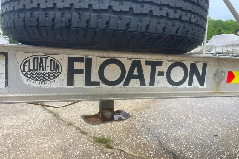Slide: The Image of Float-On boat trailer with tire, Sea Craft SF18, 1983 model. - 30