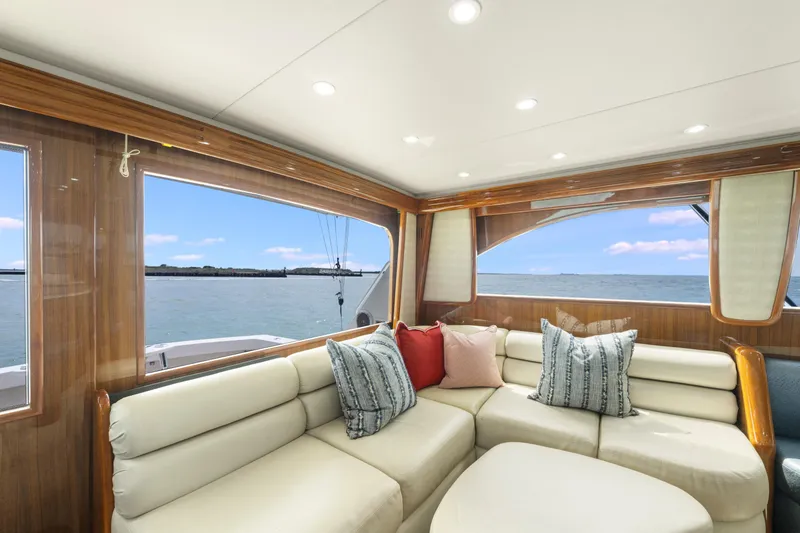 Slide: The Image of Luxurious interior of 2009 Viking 50 Convertible yacht with ocean view. - 17