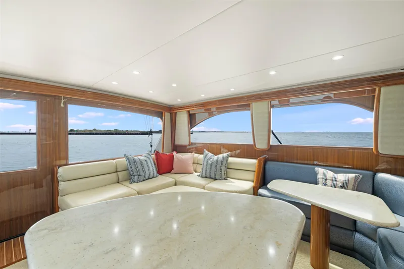Slide: The Image of Luxurious interior of 2009 Viking 50 Convertible yacht with ocean view. - 19