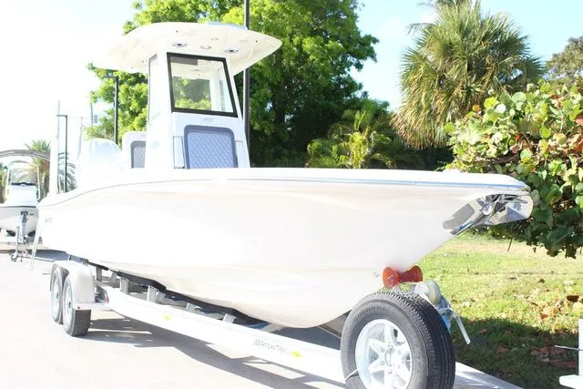 The Image of ShearWater 270 Carolina SS Open Bow boat on trailer, 2026 model. - 1