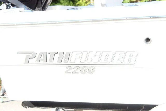 Slide: The Image of 2024 Pathfinder 2200 TRS boat logo on white background. - 23