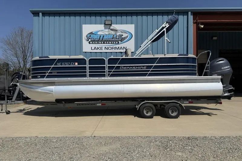The Image of 2022 Berkshire 24RFX LE pontoon boat on trailer at Foothills Marine Center. - 1