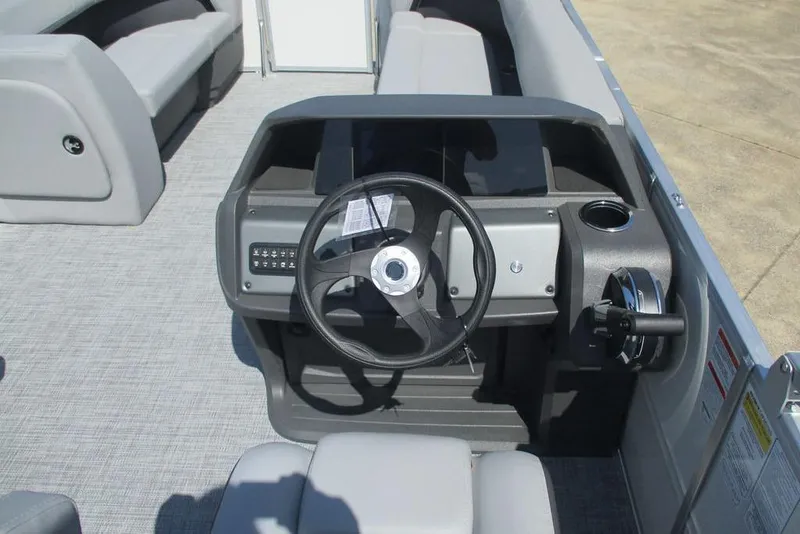 Slide: The Image of Steering console of 2026 Sun Tracker Party Barge 18 DLX pontoon boat. - 4