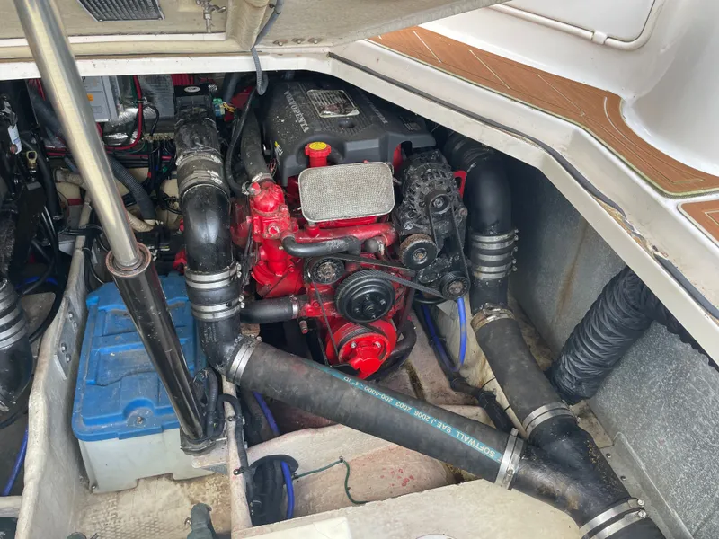 Slide: The Image of Engine compartment of a 2005 Regal 3560 Express with Volvo Penta engine. - 43