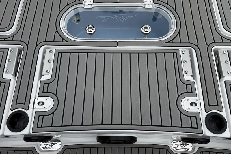 Slide: The Image of Deck of 2026 Tidewater 2500 Carolina Bay boat with sleek design and storage compartments. - 34