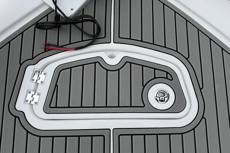 Slide: The Image of Deck detail of 2026 Tidewater 2500 Carolina Bay boat with wiring and hatch. - 7