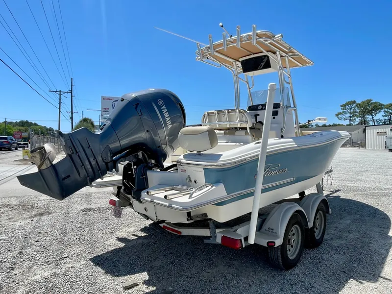 Slide: The Image of 2020 Pioneer 202 Sportfish boat with Yamaha outboard motor. - 12