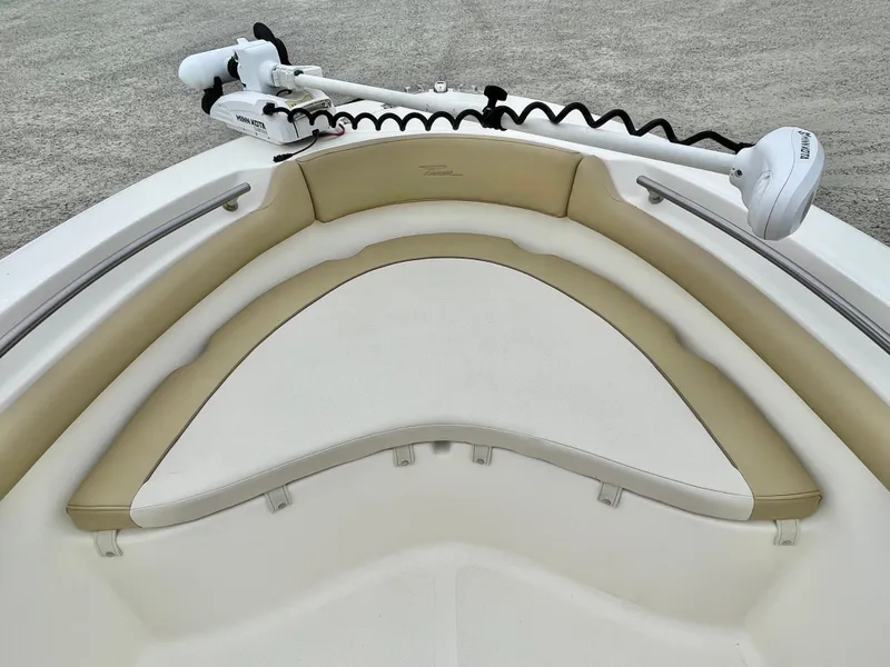 Slide: The Image of Interior view of 2020 Pioneer 202 Sportfish boat with seating area. - 21