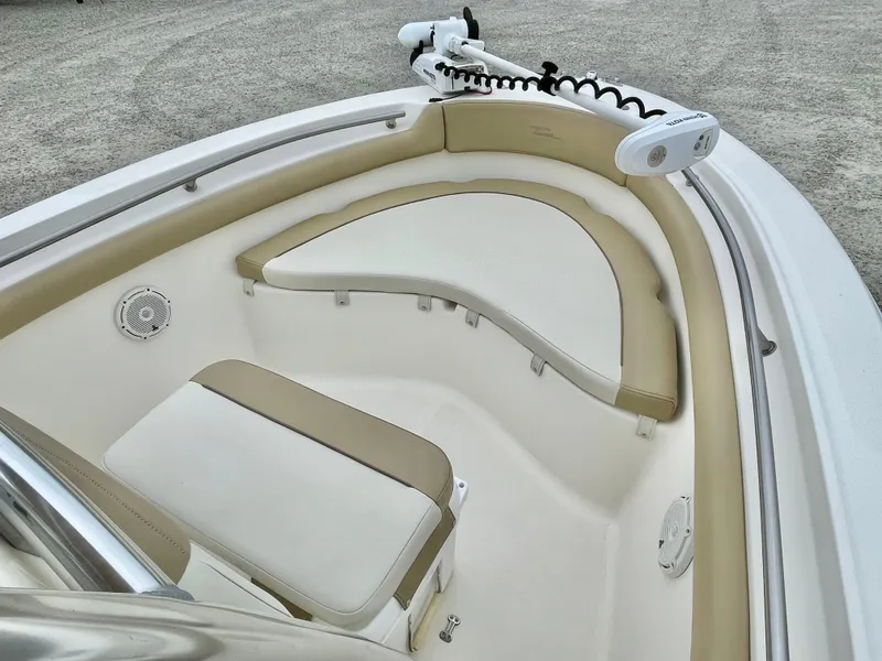 Slide: The Image of Interior view of a 2020 Pioneer 202 Sportfish boat. - 22