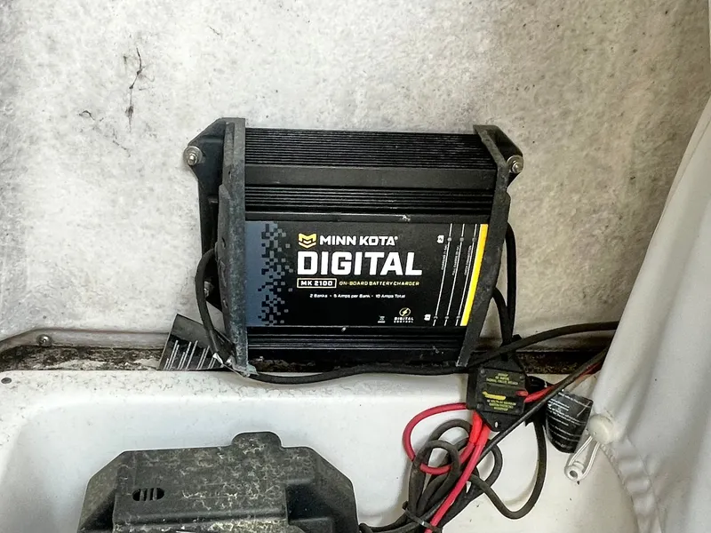Slide: The Image of Minn Kota digital charger in Pioneer 202 Sportfish boat. - 37