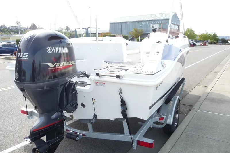 Slide: The Image of 2022 Starcraft SVX 171 OB boat with Yamaha 115 VMAX outboard motor on trailer. - 3