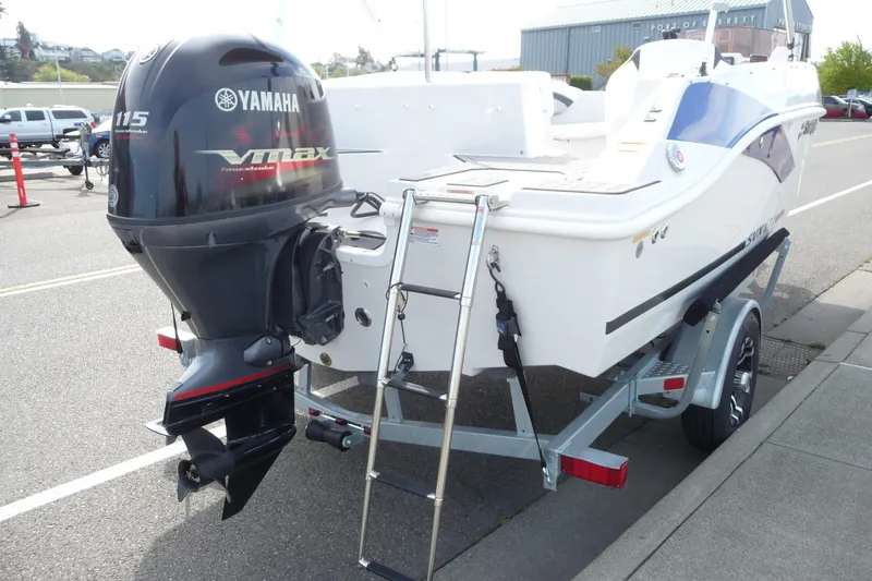 Slide: The Image of 2022 Starcraft SVX 171 OB boat with Yamaha VMAX 115 outboard motor on trailer. - 4