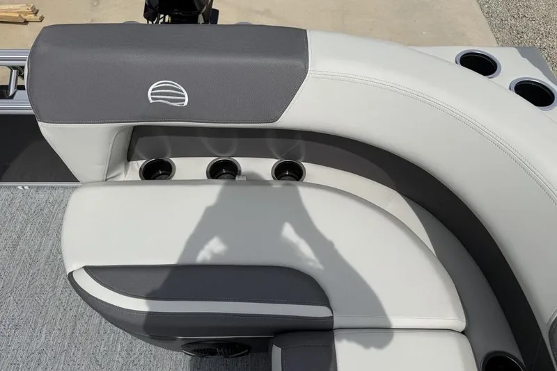 Slide: The Image of 2026 Sun Tracker Bass Buggy 16 XL Select boat seating with cup holders. - 22