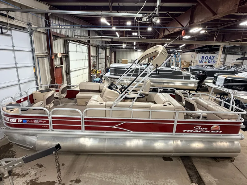 Slide: The Image of Sun Tracker Fishin Barge 22 DLX XP3 Tritoon & 150HP Mercury 4Stroke - $39,995 2019 - 4