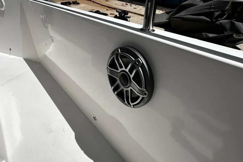 Slide: The Image of Speaker installed on 2018 Axopar 37 Sun-Top boat's interior wall. - 49