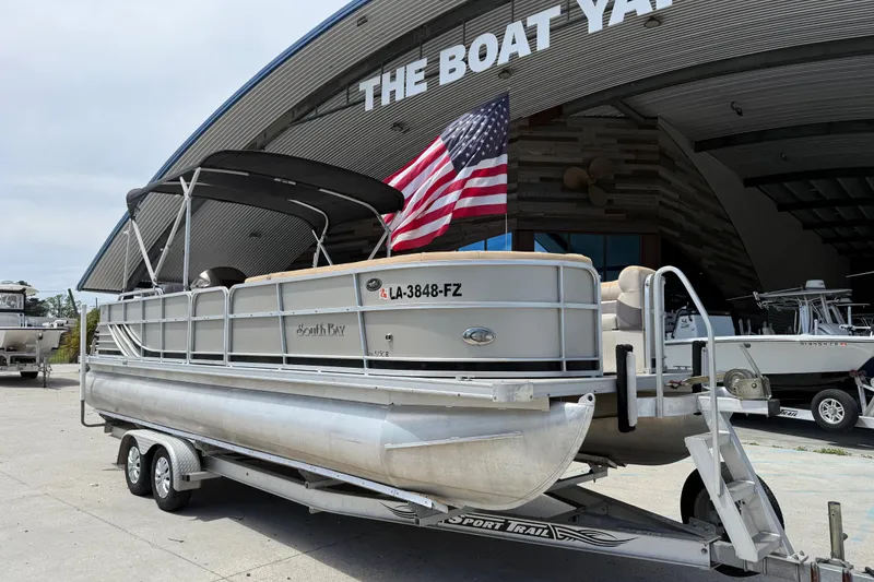 Slide: The Image of 2012 South Bay 522 CR pontoon boat on trailer at The Boat Yard. - 2