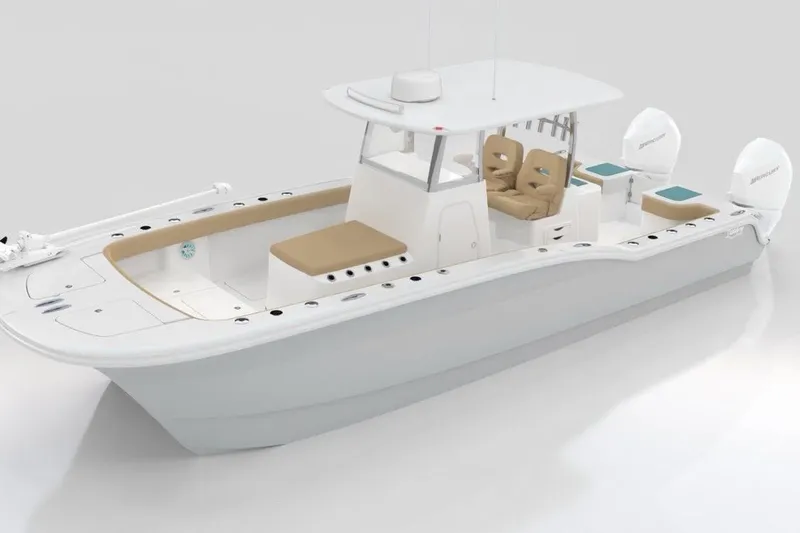 Slide: The Image of 2026 Tideline 280 Bluewater boat with dual engines and spacious seating. - 3