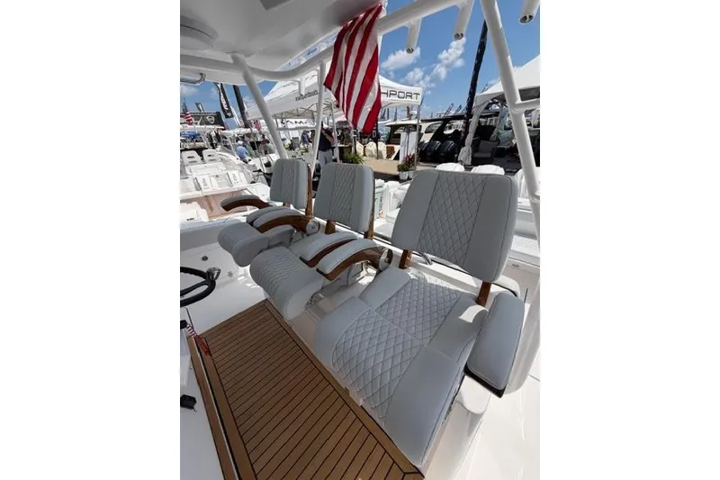 Slide: The Image of Luxurious seating on the 2026 Southport 38 FE yacht. - 6