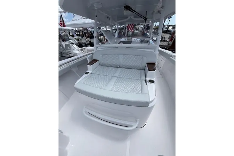 Slide: The Image of Luxurious seating on the 2026 Southport 38 FE boat. - 8