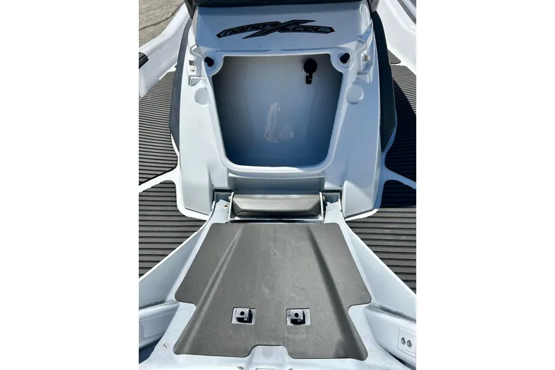 Slide: The Image of 2016 Yamaha FX Cruiser SHO storage compartment with open hatch, showcasing interior space. - 20