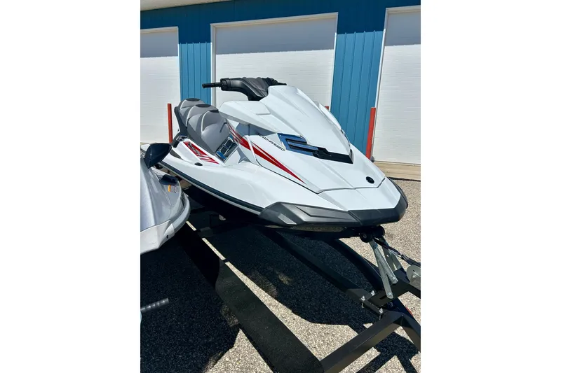 Slide: The Image of 2016 Yamaha FX Cruiser SHO jet ski on trailer, parked outdoors. - 4