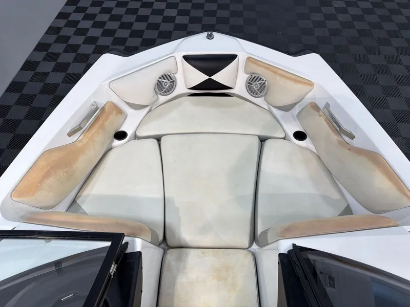 Slide: The Image of Interior of a 2011 Axis A20 boat with seating cushions. - 7