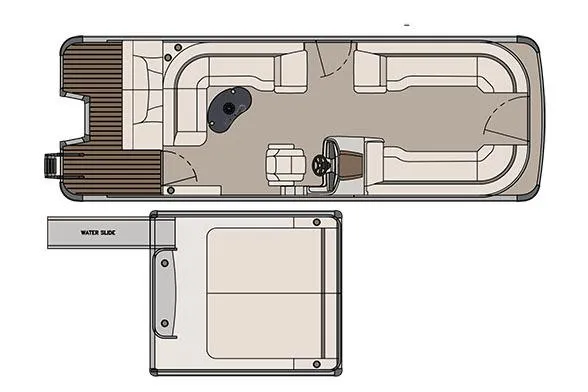 Slide: The Image of Manufacturer Provided Image: 2017 Tahoe Pontoon Cascade Platinum Funship Cruise 25' floor plan with water slide. - 9