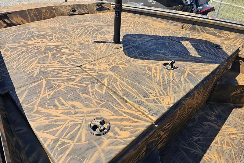 Slide: The Image of 2026 G3 Gator Tough 17 CC boat interior with camouflage design and seating. - 31