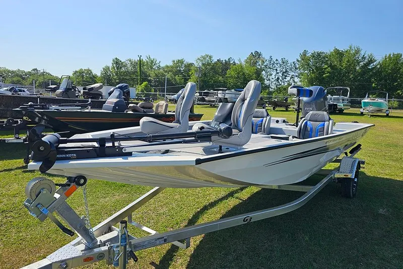 Slide: The Image of 2026 G3 Sportsman 1810 SE boat on trailer, displayed outdoors. - 5