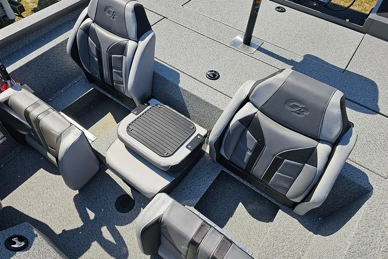 Slide: The Image of 2026 G3 Sportsman 1710 boat interior with sleek, comfortable seating and modern design. - 15