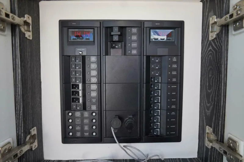 Slide: The Image of Electrical control panel in 2020 Concept 44' Cuddy Cabin boat. - 23