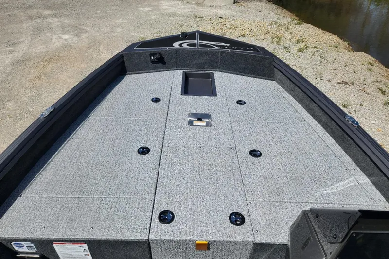 Slide: The Image of 2026 Smoker Craft Viper XR 175 Pro boat deck with storage compartments. - 15