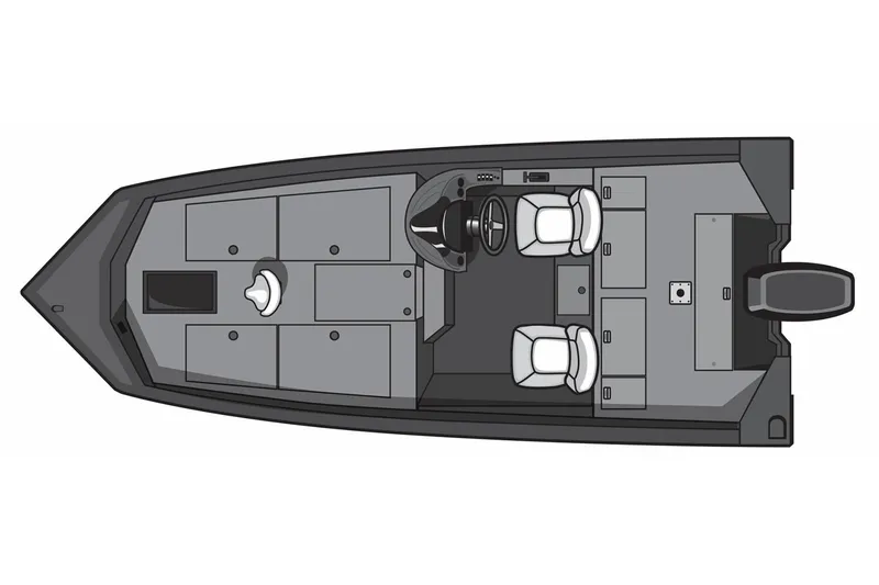 Slide: The Image of Manufacturer Provided Image: Top view of 2026 Smoker Craft Viper XR 175 Pro boat layout with seating and storage. - 19