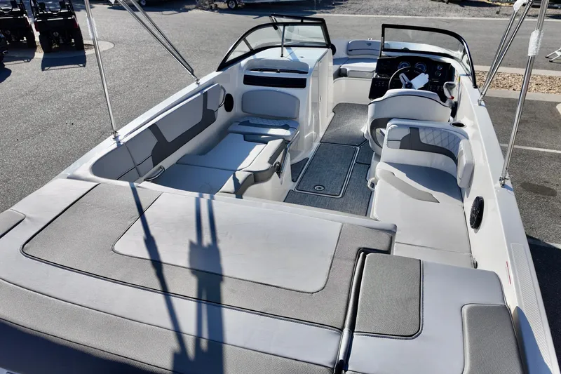 Slide: The Image of 2026 Bayliner VR6 Bowrider OB interior with spacious seating and modern design. - 23