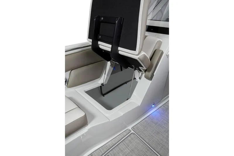 Slide: The Image of 2024 Finseeker by Crownline 280 DC boat interior bow seating and storage compartment. - 32