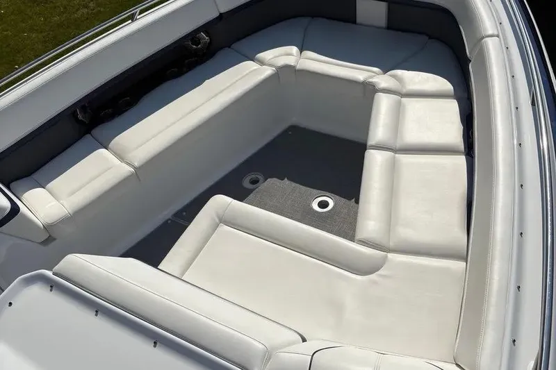 Slide: The Image of 2015 Formula 350 Crossover Bowrider interior with spacious white seating. - 45