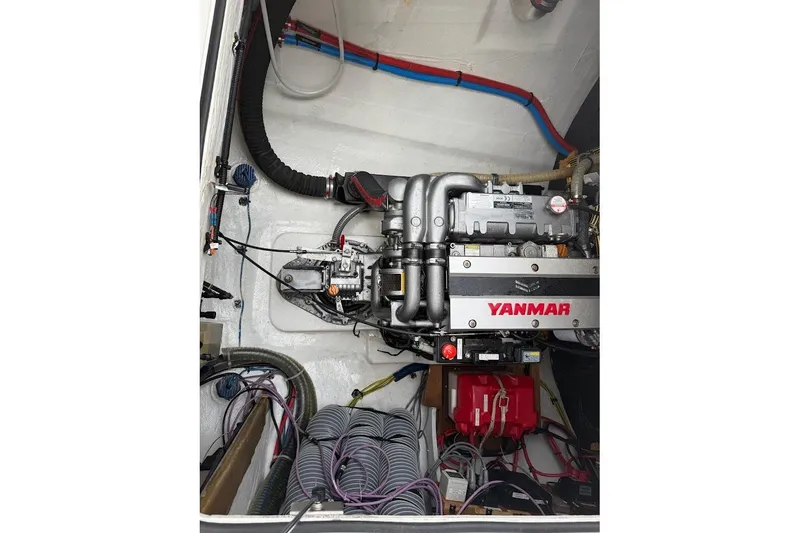 Slide: The Image of Engine compartment of a 2021 Lagoon 50 catamaran with Yanmar engine. - 29