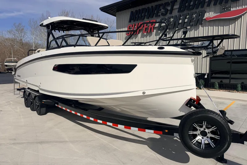 The Image of 2026 Navan S30 boat on trailer at Midwest Boating Center. - 1