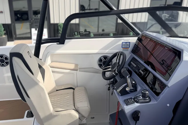 Slide: The Image of Modern Navan S30 boat cockpit with advanced controls and luxurious seating, 2026 model. - 11