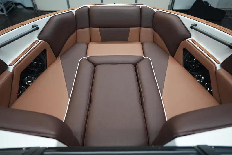 Slide: The Image of Interior of 2026 Moomba Craz with brown upholstery. - 14