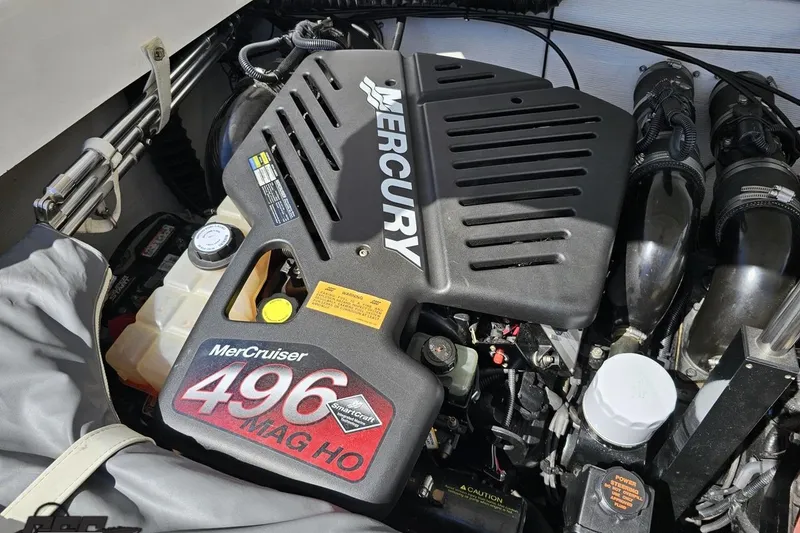 Slide: The Image of Engine of a 2001 Powerquest 340 Vyper boat with MerCruiser 496 MAG HO. - 97